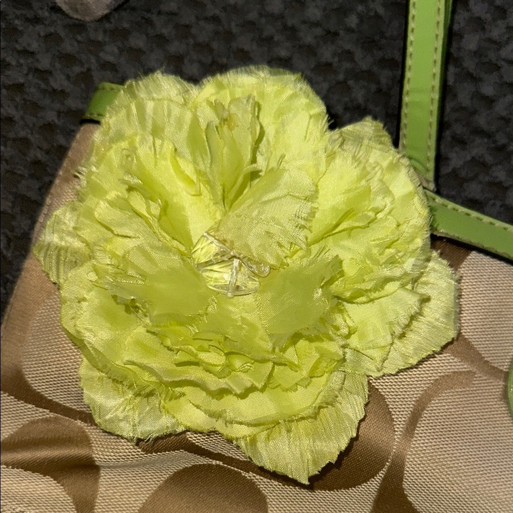 Coach Green and Tan Signature Tote Bag - Picture 3 of 14